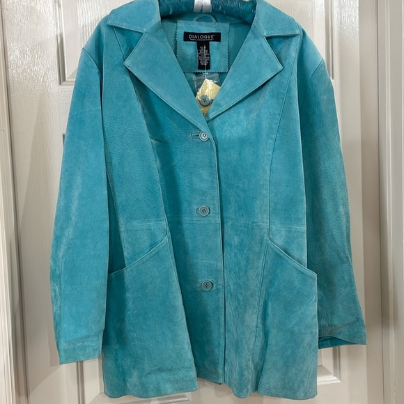 NWT Dialogue Seafoam Suede Jacket - Picture 6 of 6